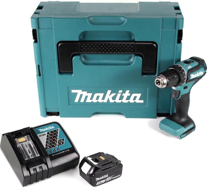Productafbeelding Makita DDF 485 RF1J Snoerloze boormachine 18V 50Nm in Makpac + 1x oplaadbare batterij 3.0 Ah + oplader (Oplaadbare batterij)