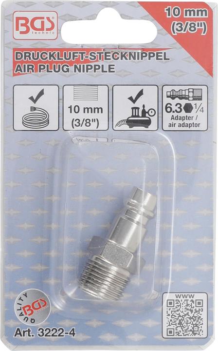 Productafbeelding BGS Persluchtstopnippel | 10 mm (3/8") buitendraad