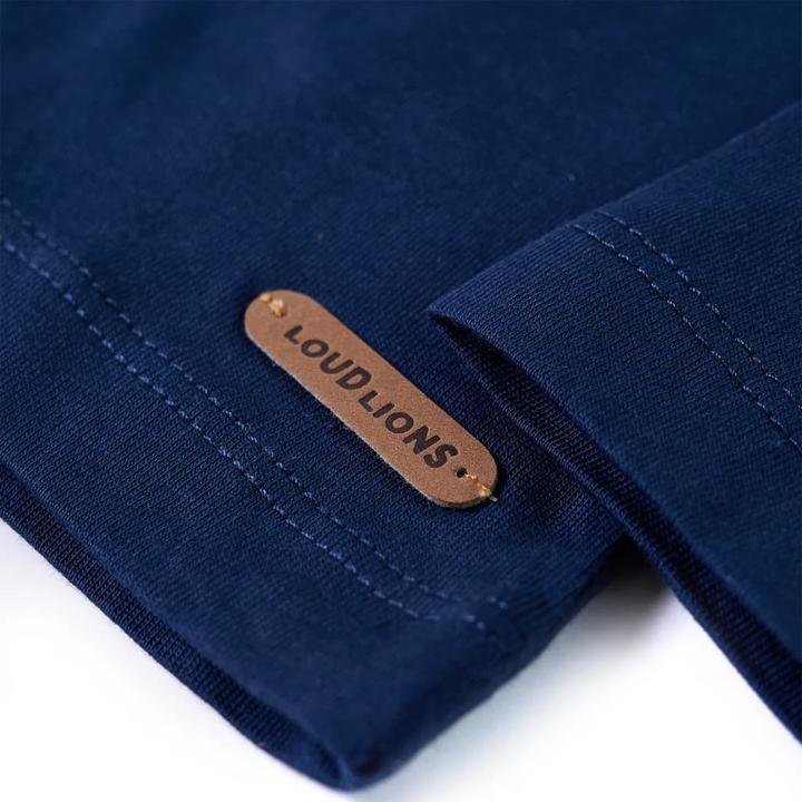 Immagine prodotto VidaXL Camicia da bambino a maniche lunghe blu navy 128,Materiale: 100 (128)