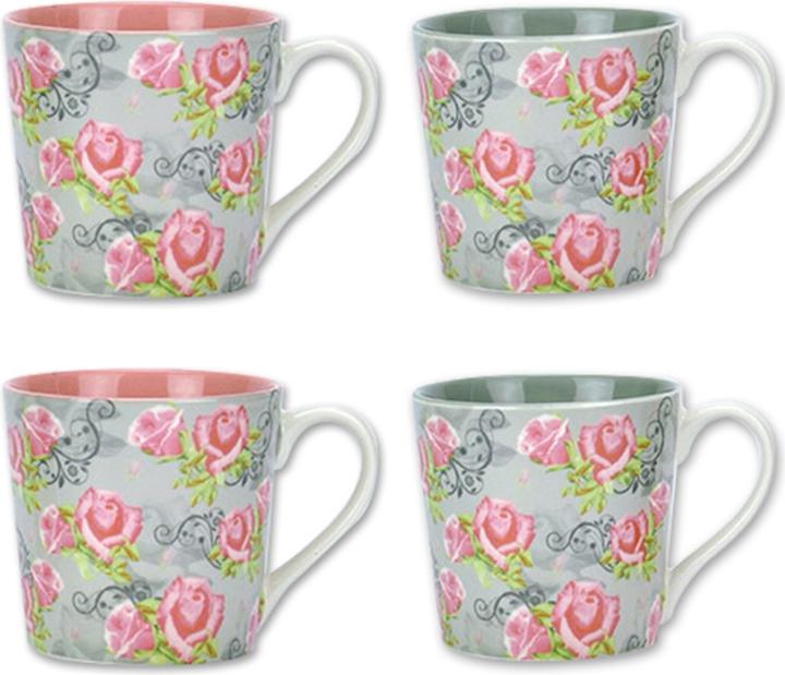 Produktbild Jameson and Tailor Becher Rosen rosa/grau, 4er Set (300 ml, 4 x)