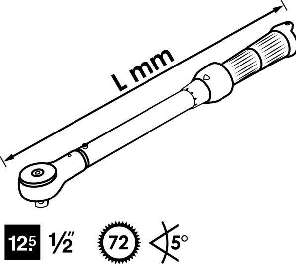 Produktbild Vigor Drehmomentschlüssel ∙ V3441 ∙ Nm min-max: 40 - 200 Nm ∙ Toleranz: 4% ∙ Vierkant 12,5 mm (1/2 … (1/2", 40 Nm, 200 Nm)
