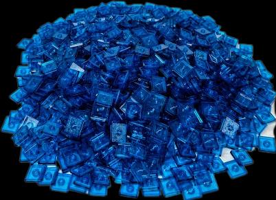 Actual product image LEGO 2x2 Tiles modified Jumper Plate Transparent Dark Blue - 87580 NEW! Lot 100x