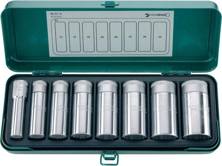 Produktbild Stahlwille 51/8 Satz: Steckschlüsseleinsätze (1/2")