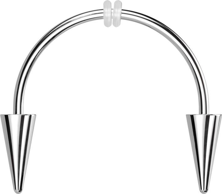 Immagine prodotto Star Piercing Micro Circular Barbell argento con due coni (Acciaio chirurgico 316L)