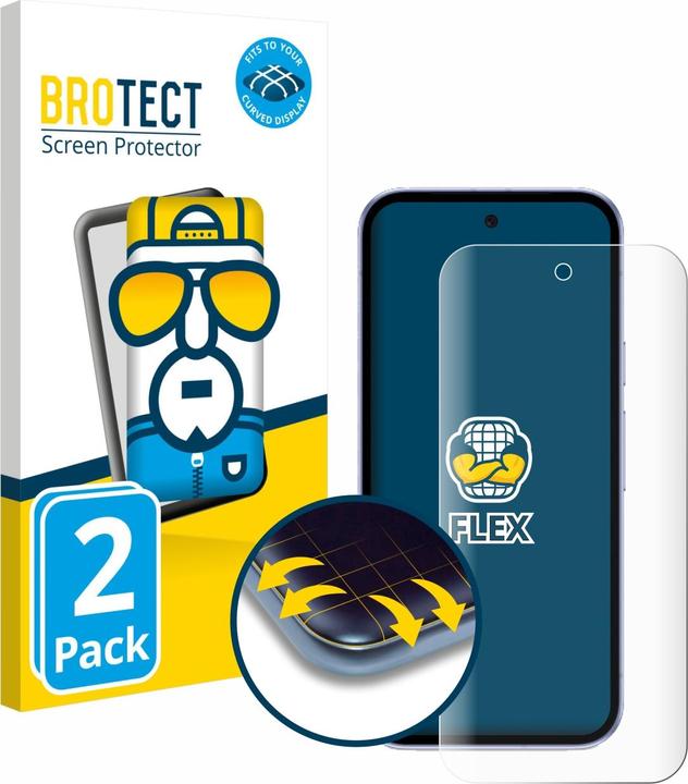 Productafbeelding BROTECT Fullscreen Schutzfolie Displayschutz Folie Klar Transparent (2 Stuk, Google Pixel 9a)