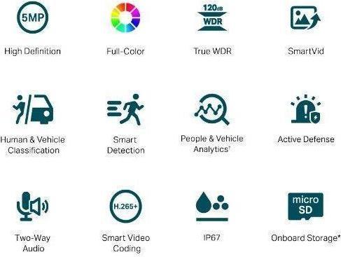 Nutritional values and ingredients TP-Link VIGI C350(6MM) - Bullet camera, 5MP, 6mm, Full-Color (2880 x 1620 Pixels)