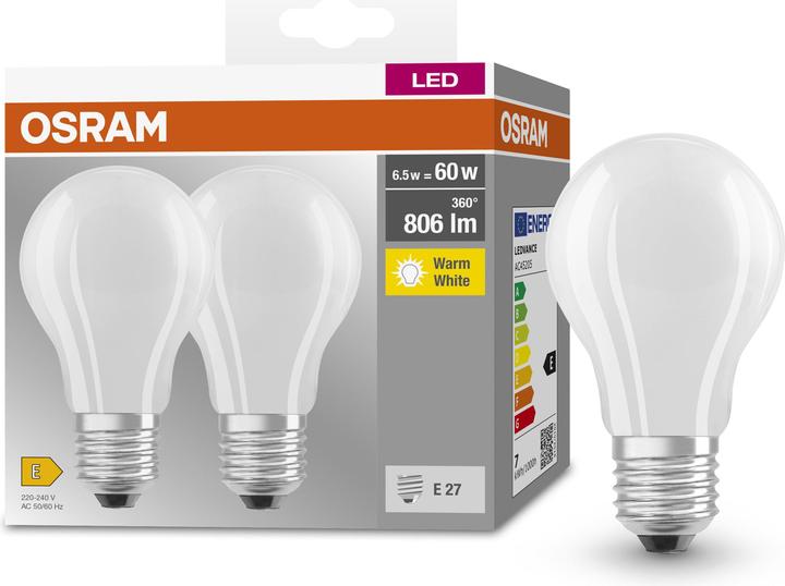 Image du produit Osram LED Base Classic (E27, 6.50 W, 806 lm, 2 x, E)