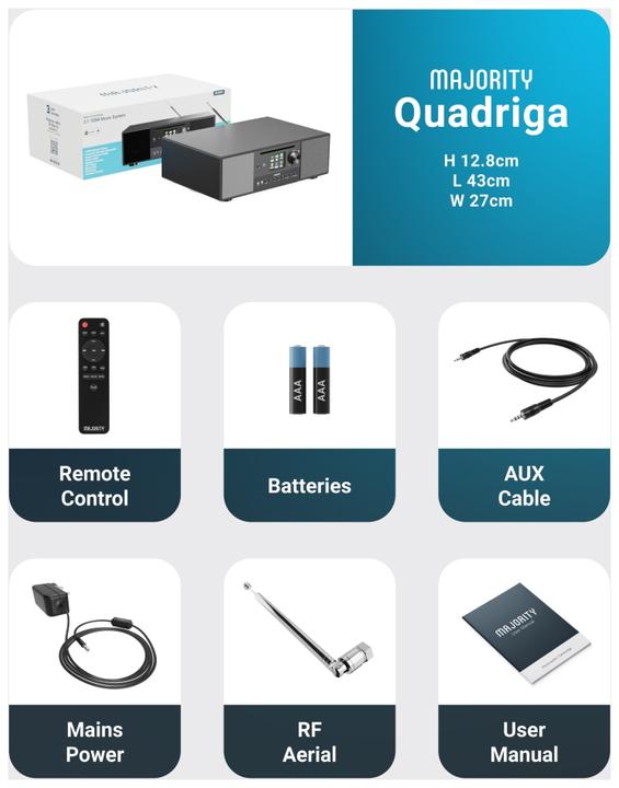 Actual product image Majority Quadriga (DAB+, VHF, Bluetooth, Wi-Fi)