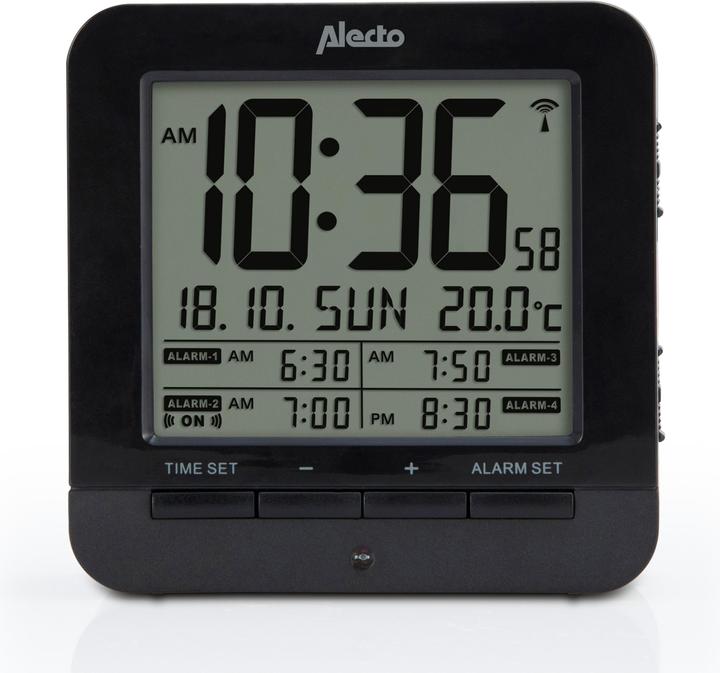 Actual product image Alecto AK-20 Digital Alarm Clock with Thermometer (Black)