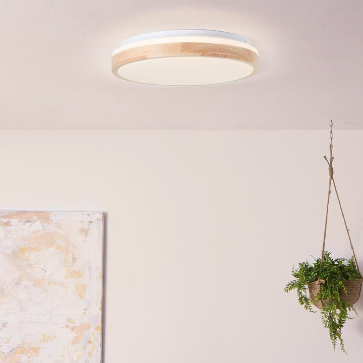 Actual product image Brilliant Brodsky LED ceiling light 38cm wood light/white (2500 lm)