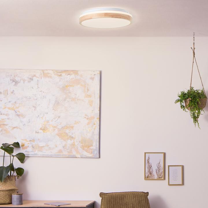 Actual product image Brilliant Brodsky LED ceiling light 38cm wood light/white (2500 lm)