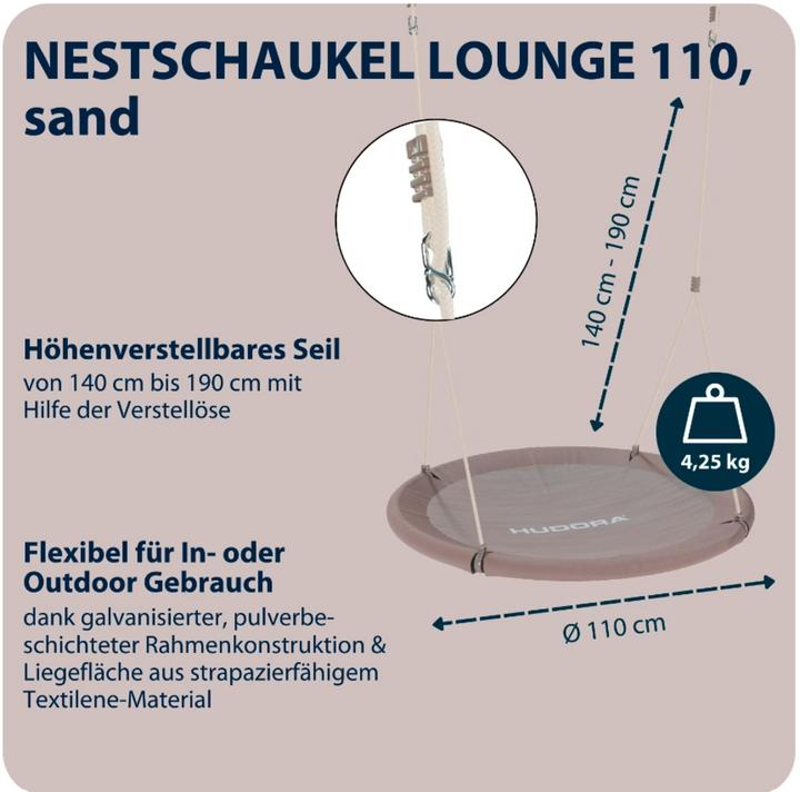 Productafbeelding Hudora Nest Swing Lounge 110 cm, Zand
