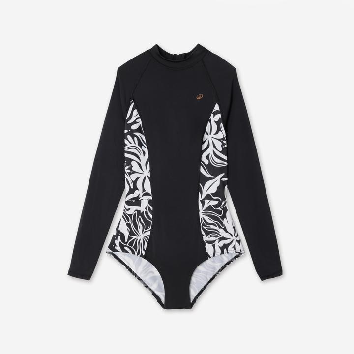 Produktbild Olaian Badeanzug Surfen Damen langarm Dani schwarz/weiss (44)