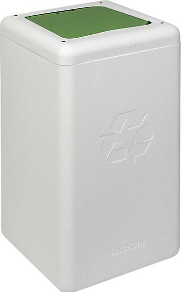 Produktbild ReinigungsBerater Mülltrennsystem BrickBin Biomüll Behälter weiss grün 65 L integrierte Beutelhalterung, aus recycelte (65 l)