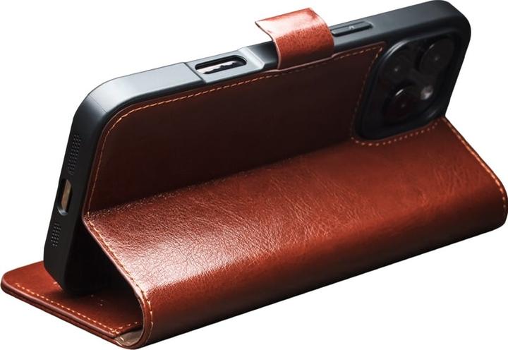 Image du produit QiAlino Fourre Flip cuir véritable avec fermeture magnétique clair (Apple iPhone 16 Pro)