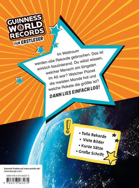 Image du produit Ravensburger Guinness World Records für Erstleser - Weltraum (Rekordebuch zum Lesenlernen) (Allemand, 2024)