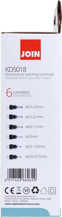 Immagine prodotto Alpha Elettronica Alimentatore da tavolo 36 W, 5 - 24 V DC, 3 A universale