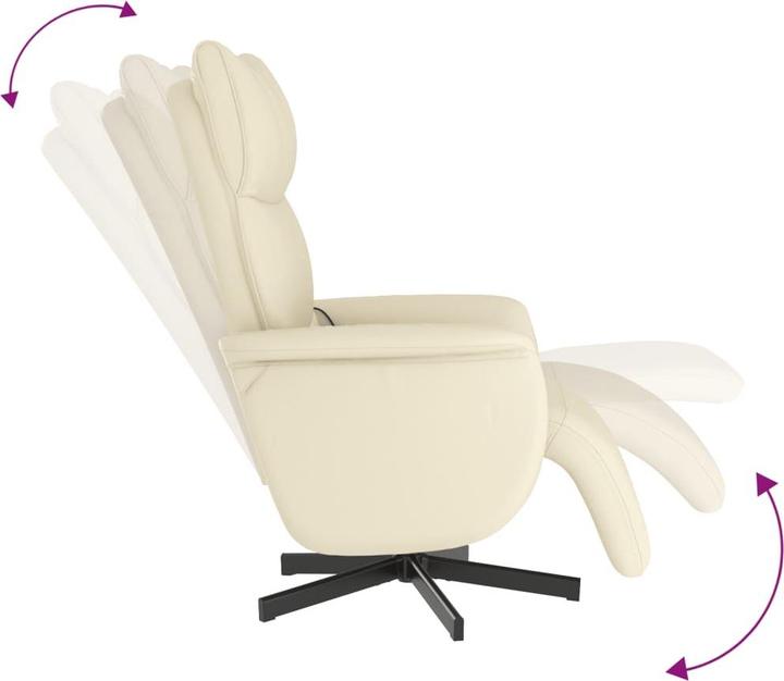 Immagine prodotto VidaXL Sedia per massaggi con poggiapiedi in similpelle crema, colore