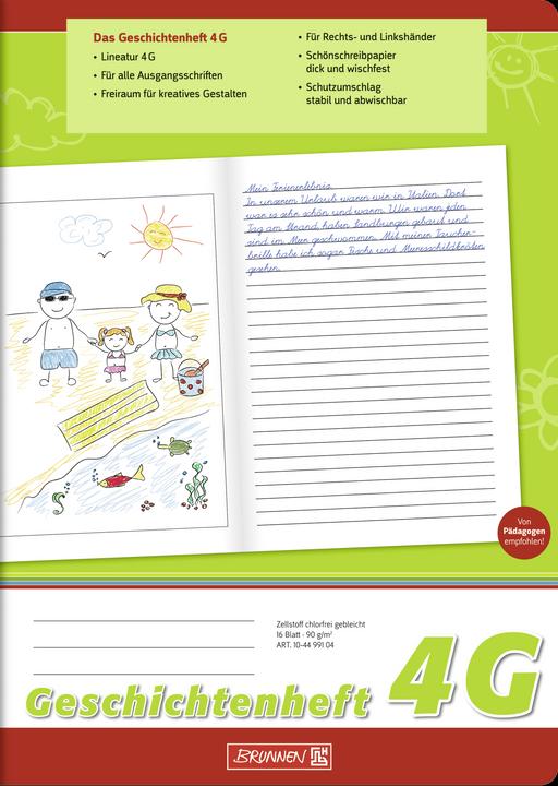 Actual product image Storybook ruled 4G lined DIN A4 without margin, 16 sheets (A4, Lined)