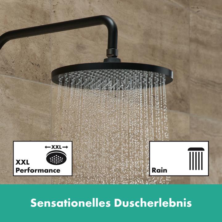 Produktbild hansgrohe HG Kopfbrause Crometta S 240, 1 jet, EcoSmart mattschwarz (1 Strahlarten, 9 l/min)