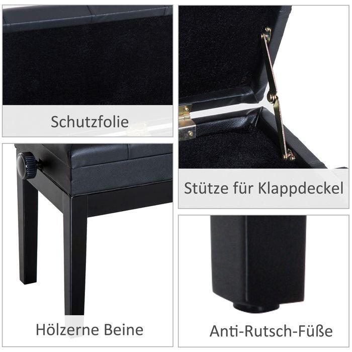 Image du produit Homcom Tabouret de piano réglable en hauteur (Chaise de musicien)