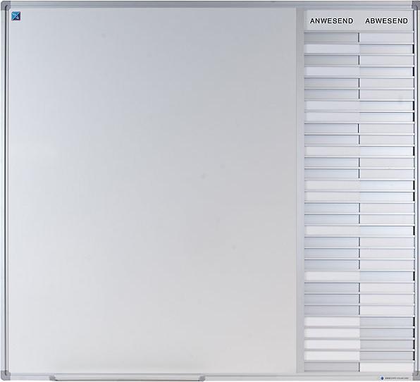 Image du produit smiT Tableau de présence avec tableau blanc, avec films magnétiques, marqueur