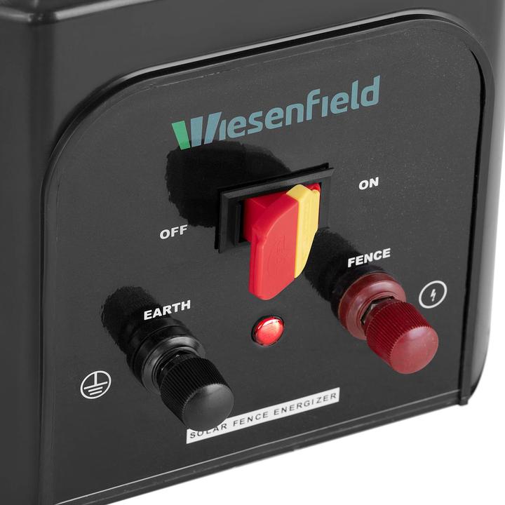 Produktbild Wiesenfield Weidzaungerät Solar Elektrozaungerät 6 V Akku Weidebedarf 15 km 0,8 J