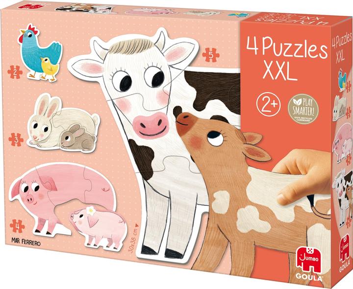 Actual product image Goula Puzzle animal mothers with babies (14 pieces)