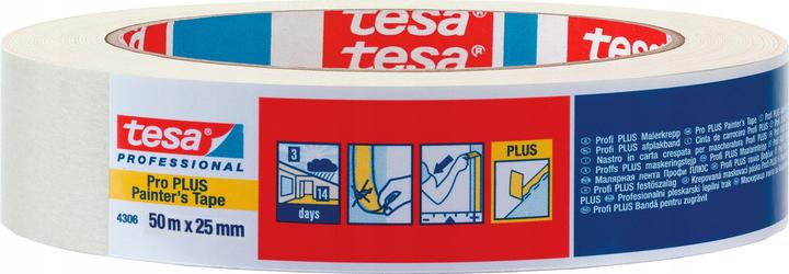 Immagine prodotto tesa 4306 Profi PLUS Malerkrepp - Nastro da imbianchino per bordi di vernice puliti e piatti (25 mm)