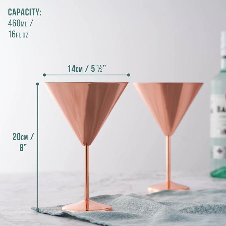 Actual product image Oak & Steel Steel rose gold matt (4.60 dl, 4 x, Martini glasses)