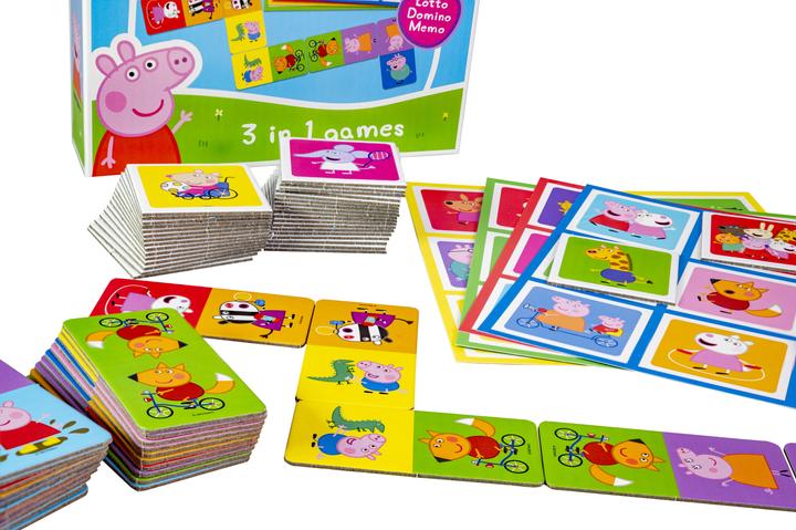 Actual product image Selecta Spielzeug Peppa Pig 3n1 Memo Lotto Domino (German, French, Norwegian, Polish, Finnish, Swedish, English)