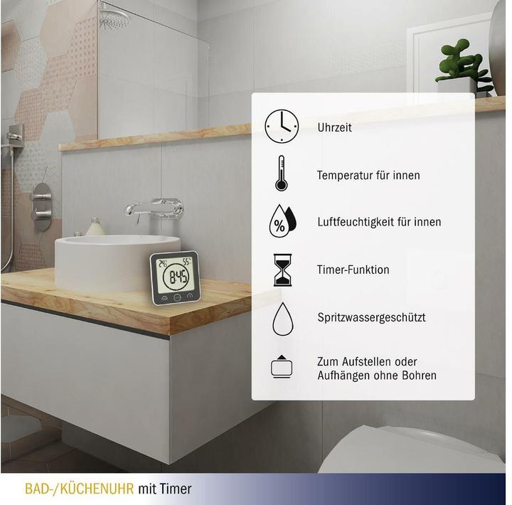 Produktbild TFA Badezimmer-/Küchenuhr mit Timer
