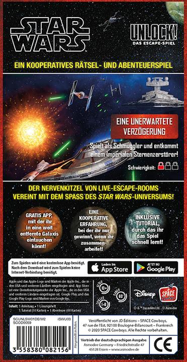 Produktbild Asmodée SCOD0059 - Unlock! Star Wars-Unerwartete Verzögerung, Einzelszenario (DE-Ausgabe) (Deutsch)