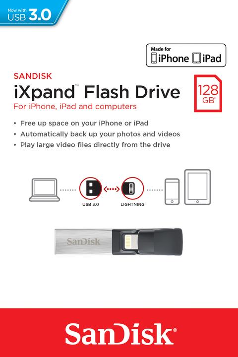 Actual product image SanDisk iXpand Flash Drive 128GB (128 GB)