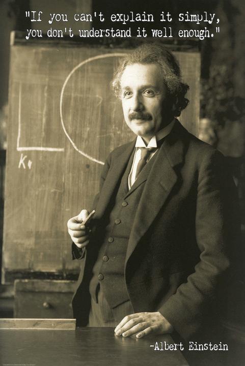 Actual product image CU Albert Einstein Poster Quote If you can't explain it simply 61 x 91,5 cm