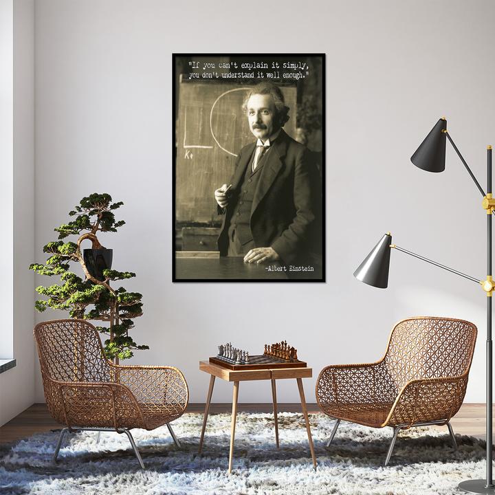 Actual product image CU Albert Einstein Poster Quote If you can't explain it simply 61 x 91,5 cm