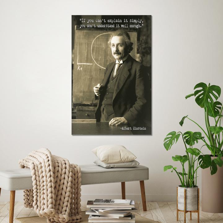 Actual product image CU Albert Einstein Poster Quote If you can't explain it simply 61 x 91,5 cm