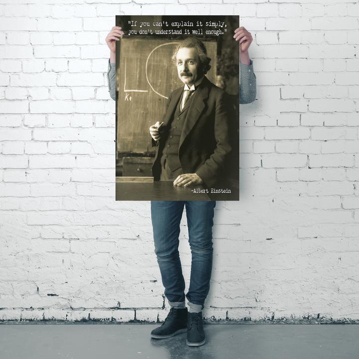 Actual product image CU Albert Einstein Poster Quote If you can't explain it simply 61 x 91,5 cm