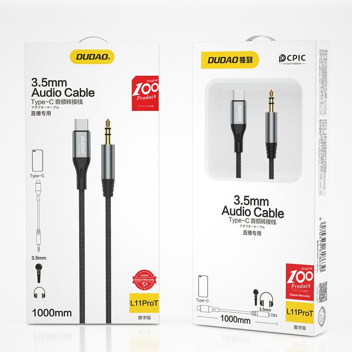 Produktbild Dudao USB C – 3.5 mm Klinke (1 m, USB, 3.5mm Klinke (AUX))