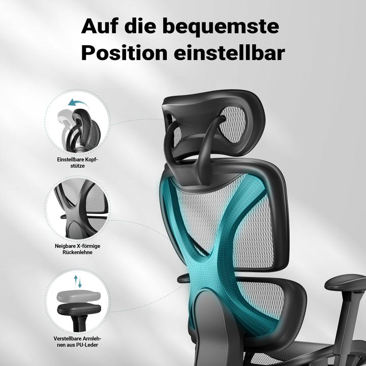 Immagine prodotto Wiltec Sedia da ufficio ergonomica