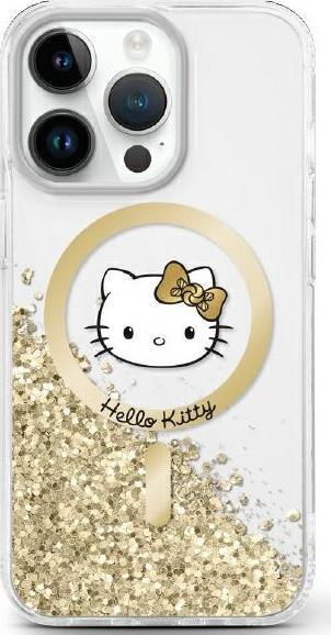 Actual product image Hello Kitty HKHMP16XLGDIH iPhone 16 Pro Max 6.9" biały złoty/white gold hardcase Liquid Glitter Fe (Apple iPhone 16 Pro Max)