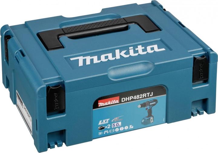 Image du produit Makita DHP482RTJ 18V 2x perceuse à percussion à batterie rechargeable (Fonctionnement sur batterie)