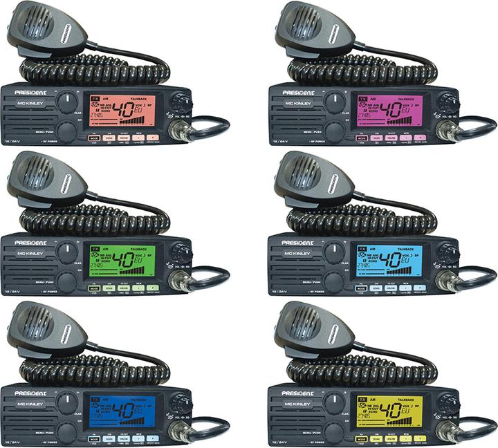 Actual product image PNI Package Radio CB President MC KINLEY ASC AM FM LSB + CB antenna ML70, length 70 cm, 26-30 MHz