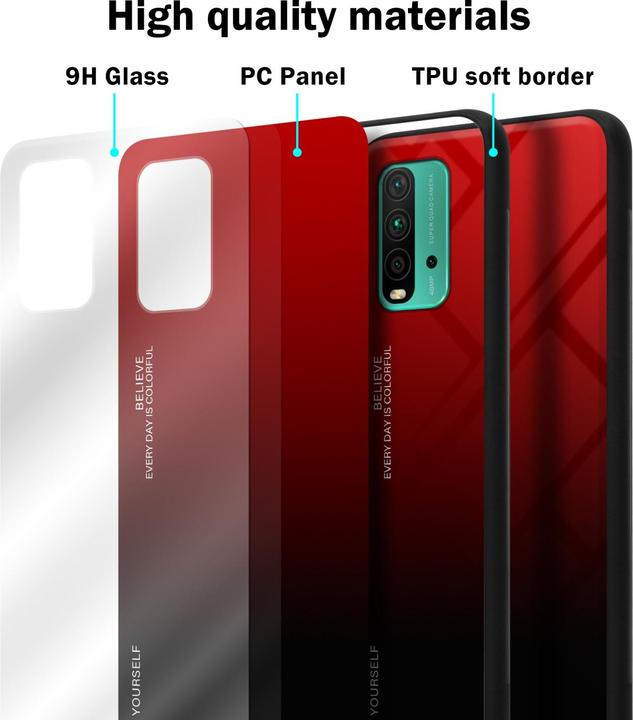 Productafbeelding Cadorabo TPU 2 Kleuren Glazen Hoesje (Xiaomi Poco M3, Xiaomi Redmi 9T)