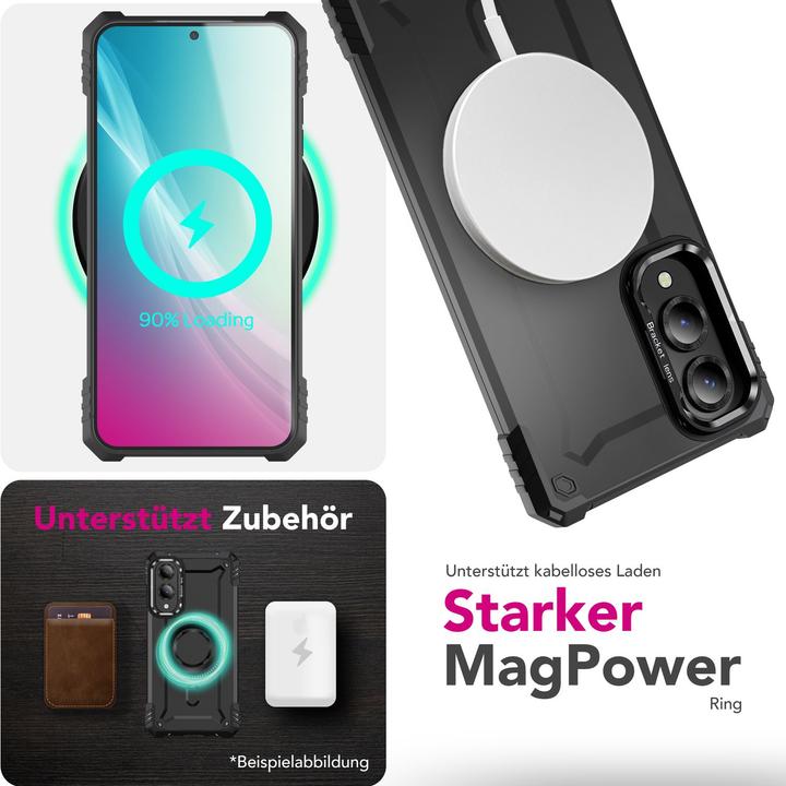 Image du produit Nalia Granite - Schlagfeste Panzer Hülle mit MagSafe & Kamera Standfuss - Military Cover (Samsung Galaxy S25 Edge)