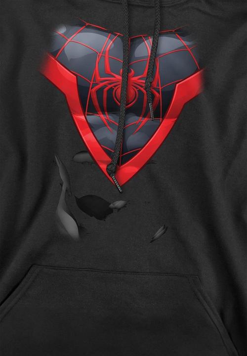 Immagine prodotto Spiderman Felpa con Cappuccio Miles Morales Costume Uomo (L)