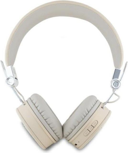 Produktbild Guess PU Grained Triangle Logo ENC Kabellose Kopfhörer Bluetooth Headset - Beige (ANC, 32 h, Kabellos)