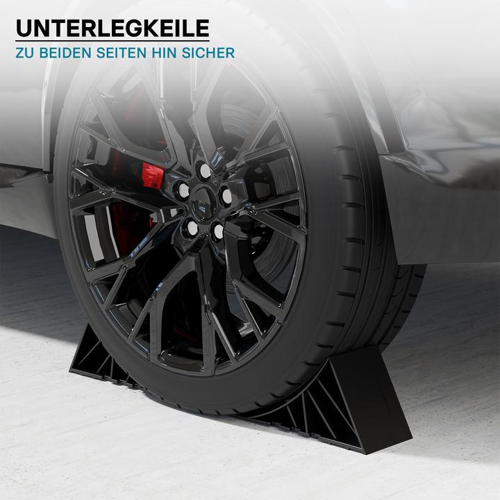 Produktbild Wiltec Unterlegkeile inkl. Halterung 1,6t 2x Bremskeil PKW-Anhänger Hemmschuhe