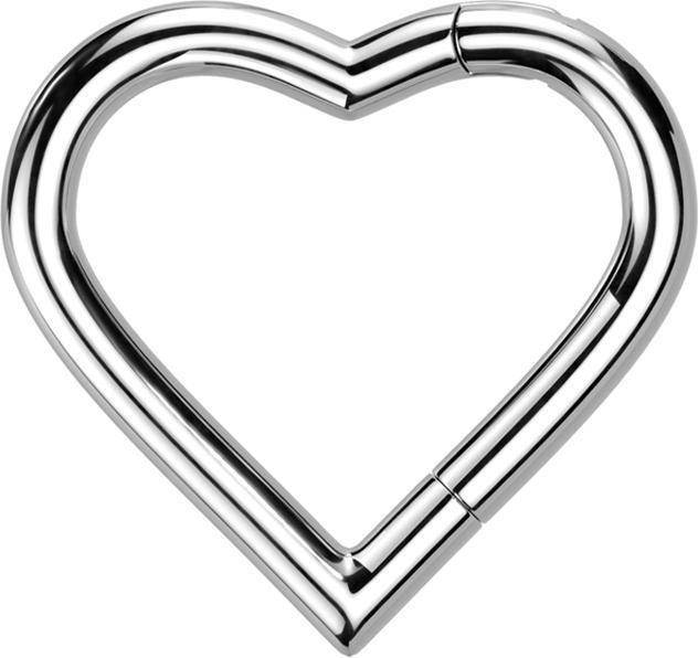 Actual product image Star Piercing Micro segment ring hinged silver heart (without brass, Titanium G23)