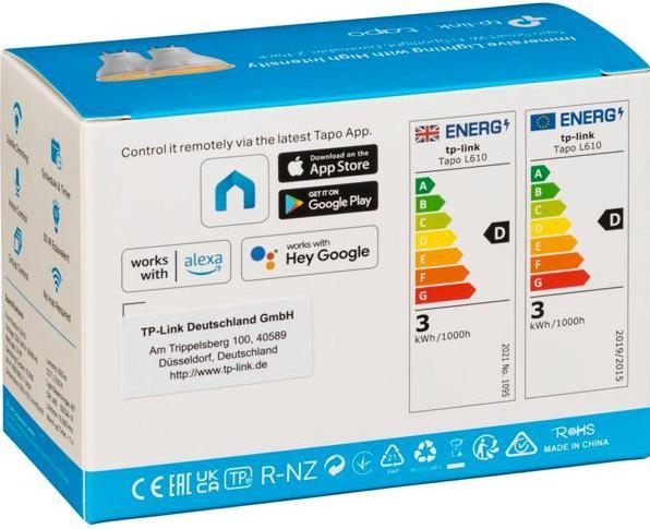 Image du produit TP-Link Tapo L610 (2-pack) (GU10, 2.90 W, 350 lm, 2 x, D)